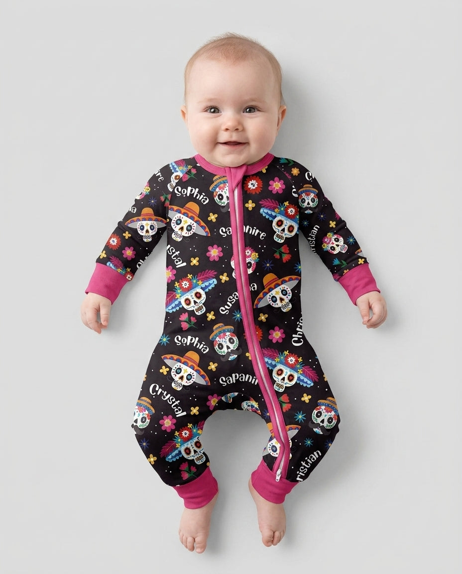 Custom Name Dia De Los Muertos Bamboo Convertible Zippy