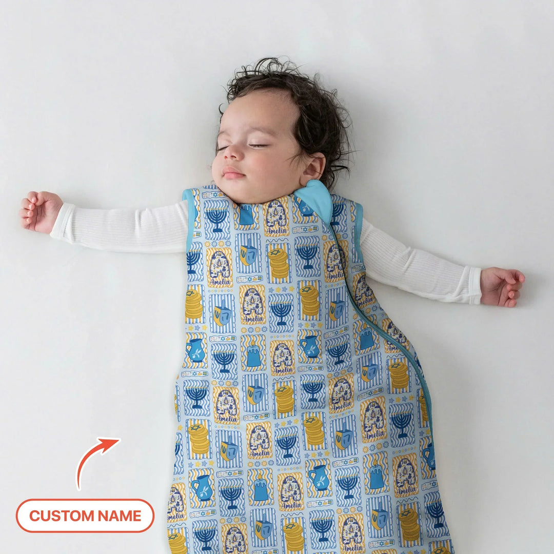 Custom Name Hanukkah Wonderland Bamboo Sleep Bag