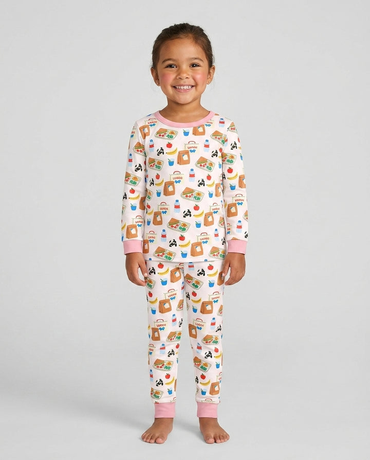 Happy School Lunch Bamboo Two Piece Long Sleeve Pajama Set