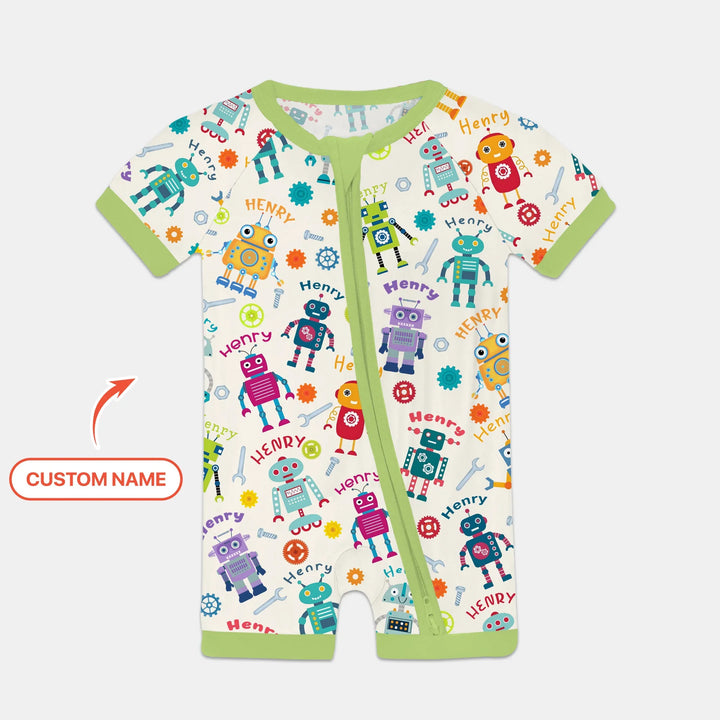 Robo Buddy Squad Custom Name Bamboo Shorty Zippy