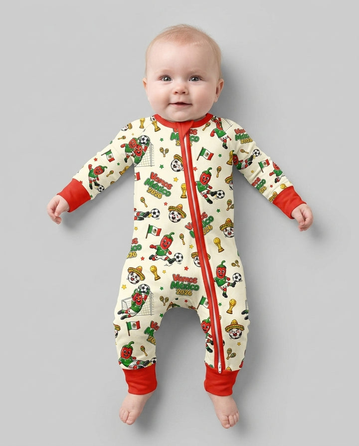 Cartoon World Soccer Vamos Mexico Family Matching Bamboo Convertible Zippy