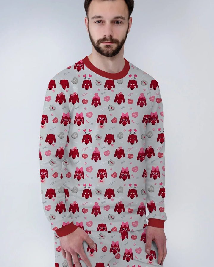 Dachshund Is My Valentine Bamboo Men's Pajama Set