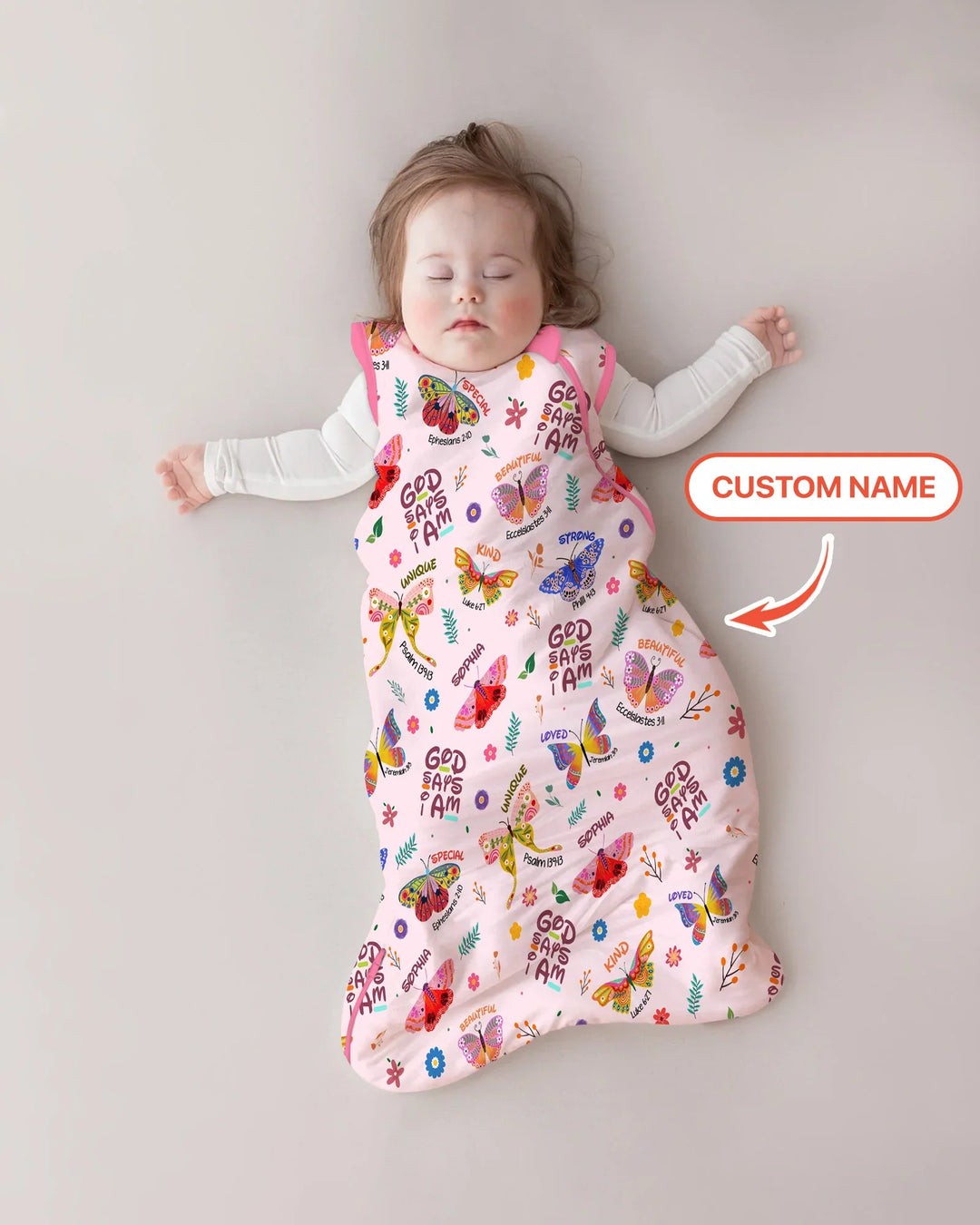 Custom Name God says I am Butterfly Bamboo Sleep Bag