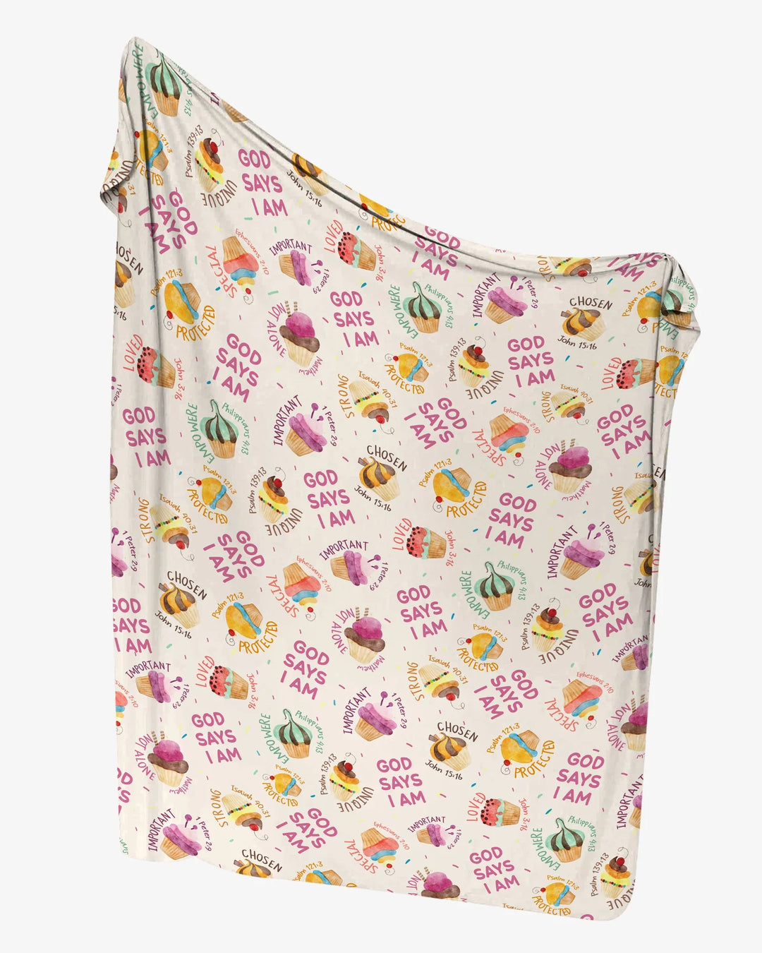 Cute Cupcake God Says I Am swaddle blanket