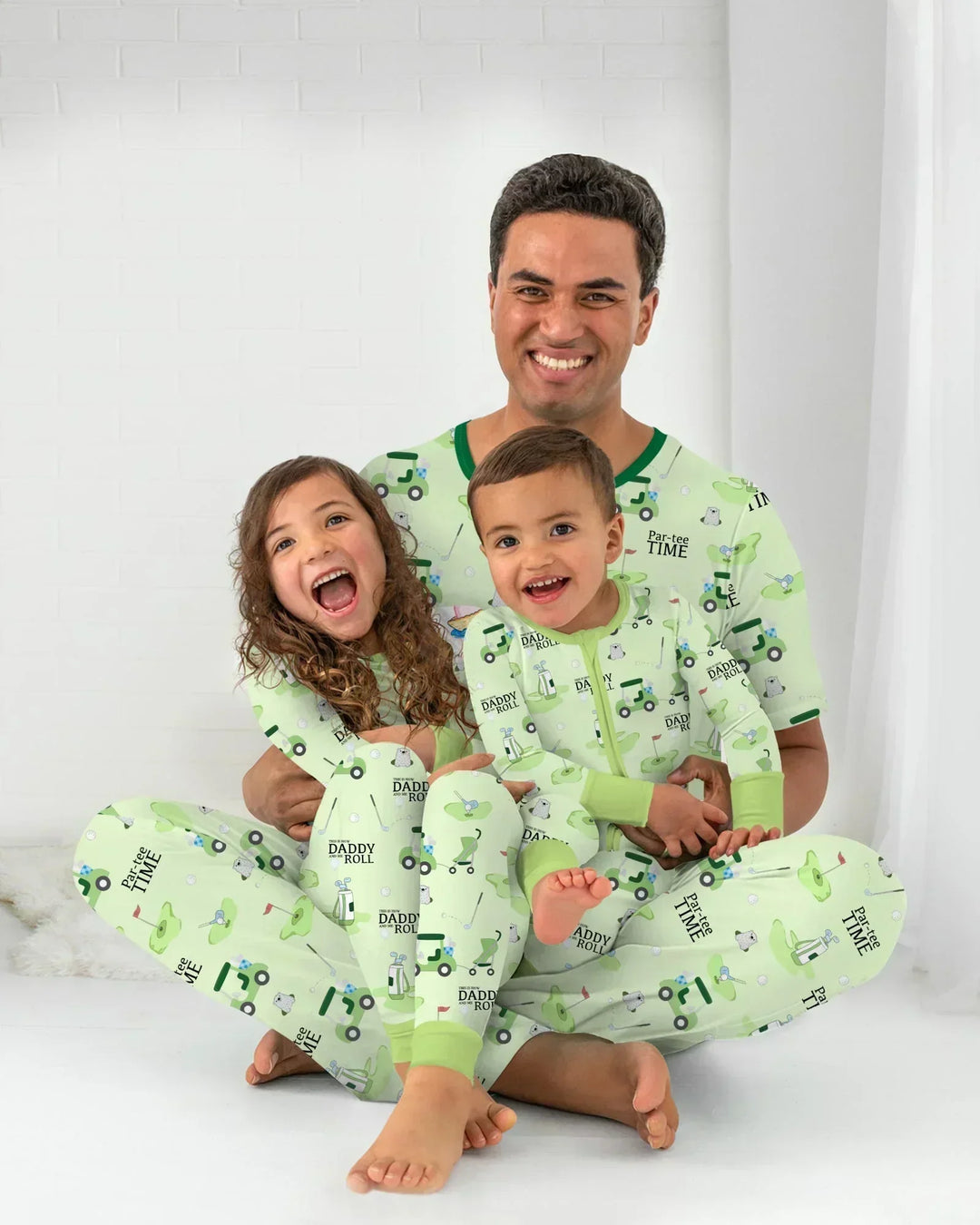 Daddy Golf Team Bamboo Two Piece Short Sleeve Shorts Pajama Set