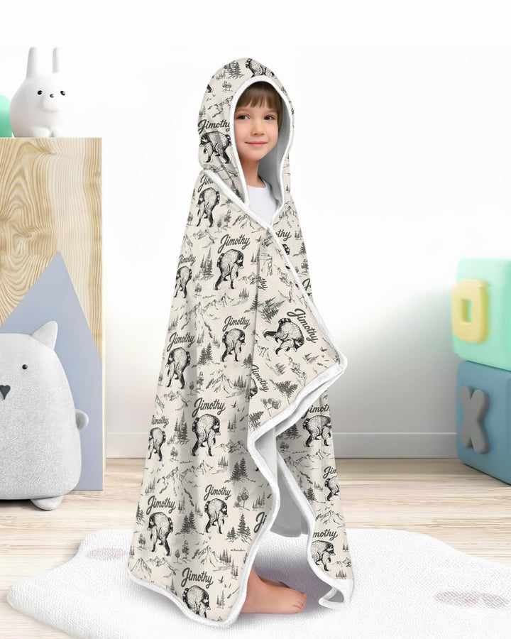 Vintage Jimothy Racoon Family Matching Bamboo Wearable Hooded Blanket