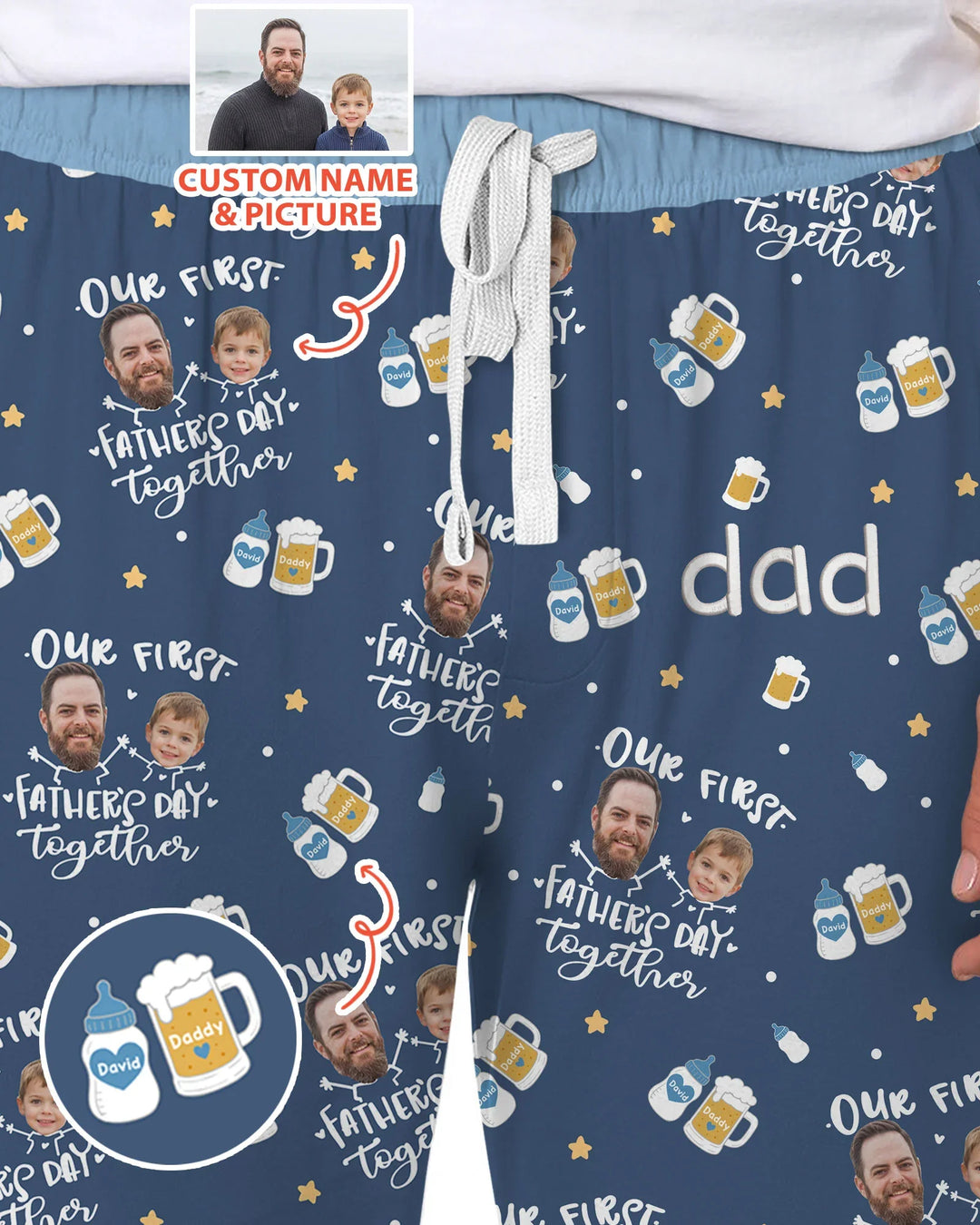 Personalized Embroidered Our First Father's Day Bamboo Men's Pajama Set