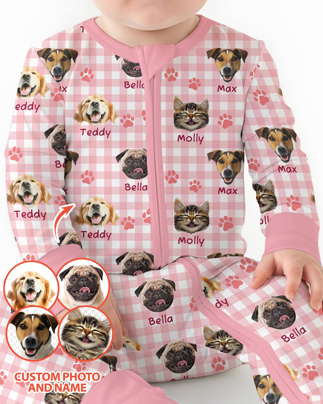 Custom Pet Photo With Name Bamboo Convertible Zippy