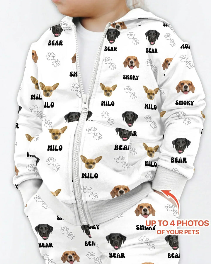 Custom Name and Pet Photos Bamboo Zip Hoodie