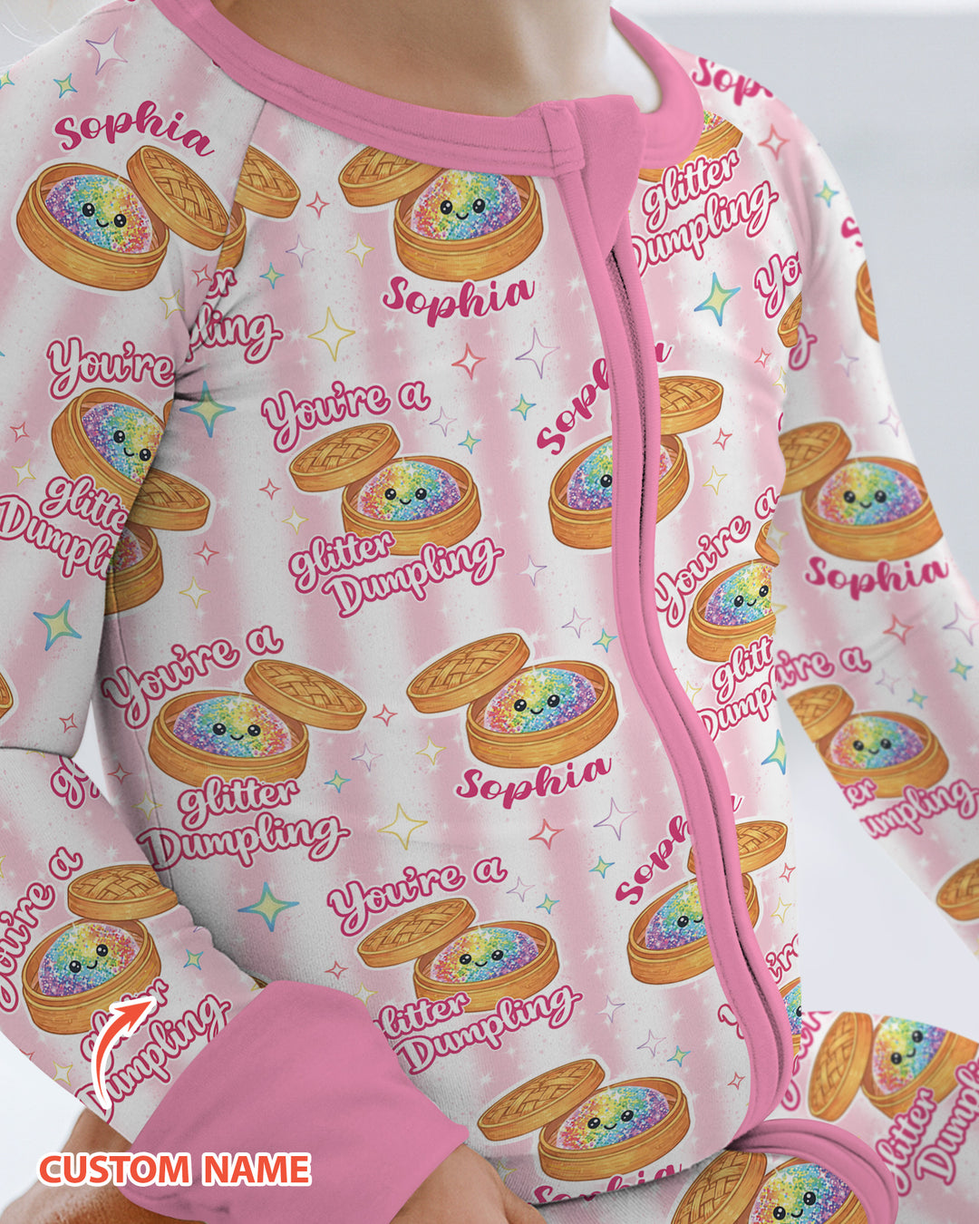 Personalized You're Glitter Dumpling Bamboo Convertible Zippy
