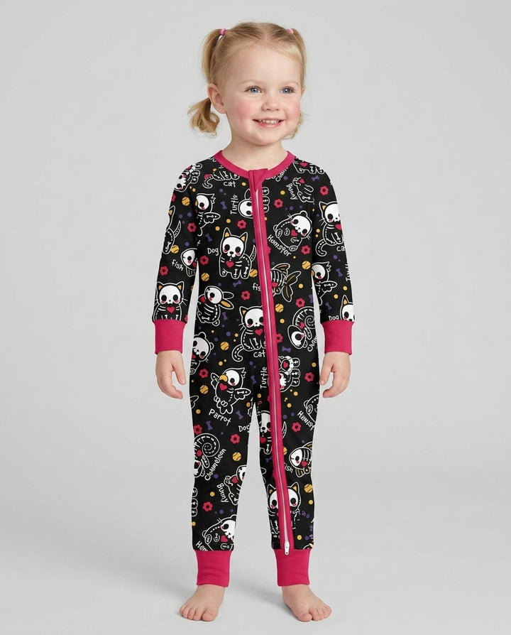 Kawaii Skeleton Pets Bamboo Convertible Zippy
