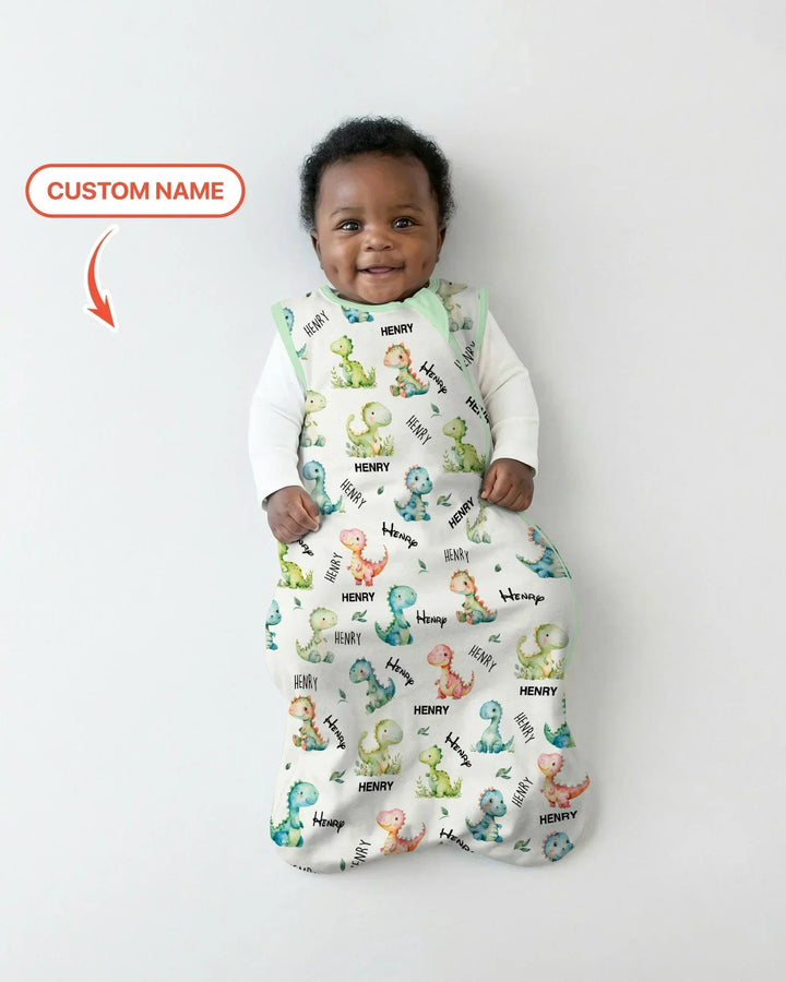 Dinosaur Custom Name Bamboo Sleep Bag