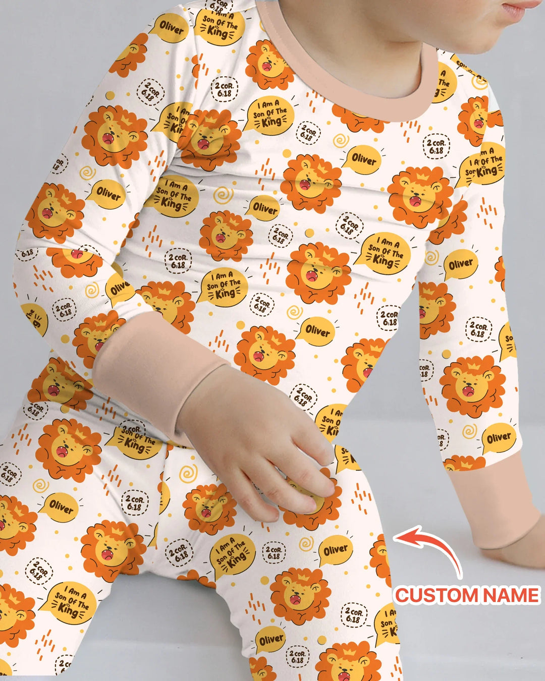 I Am A Son Of The King Custom Name Two Piece Long Sleeve Pajama Set