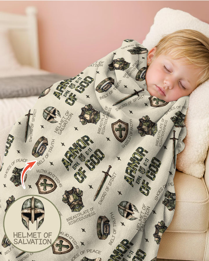 Camo Armor Of God Bamboo Blanket