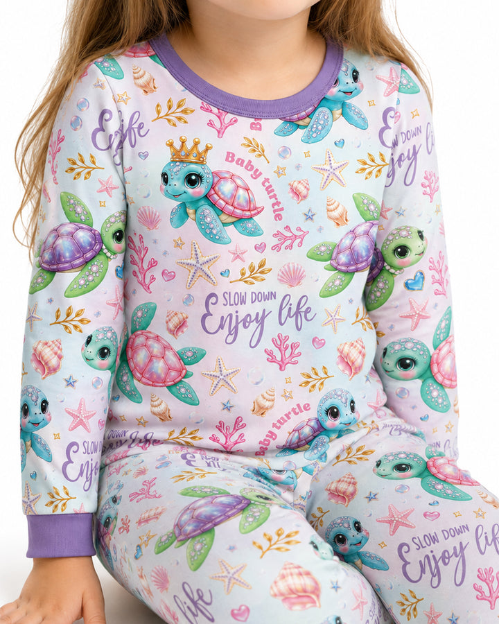 Baby Turtle Bamboo Two Piece Long Sleeve Pajama Set