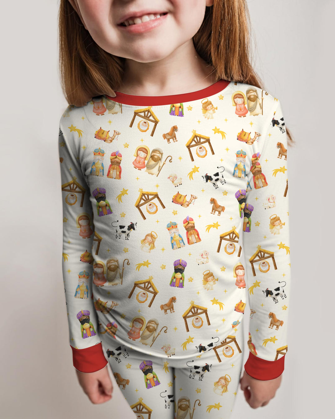 Away In A Manger Bamboo Two Piece Long Sleeve Pajama Set