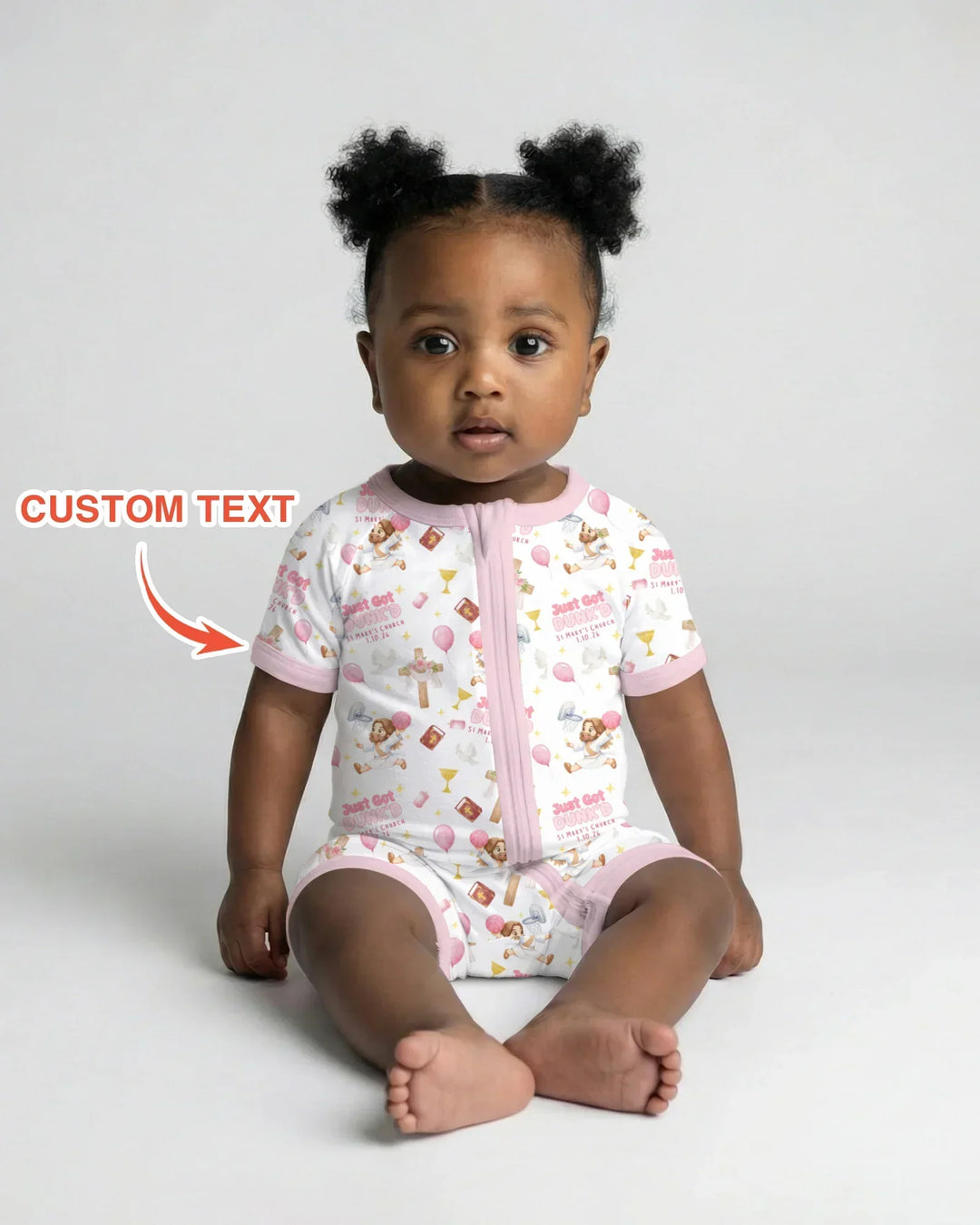 Custom Name Baptism Just Got Dunk'd Bamboo Shorty Zippy
