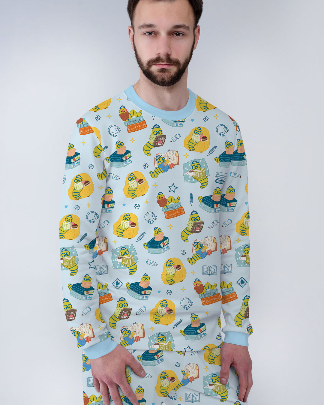 Little Book Worm Family Matching Bamboo Men's Pajama Set