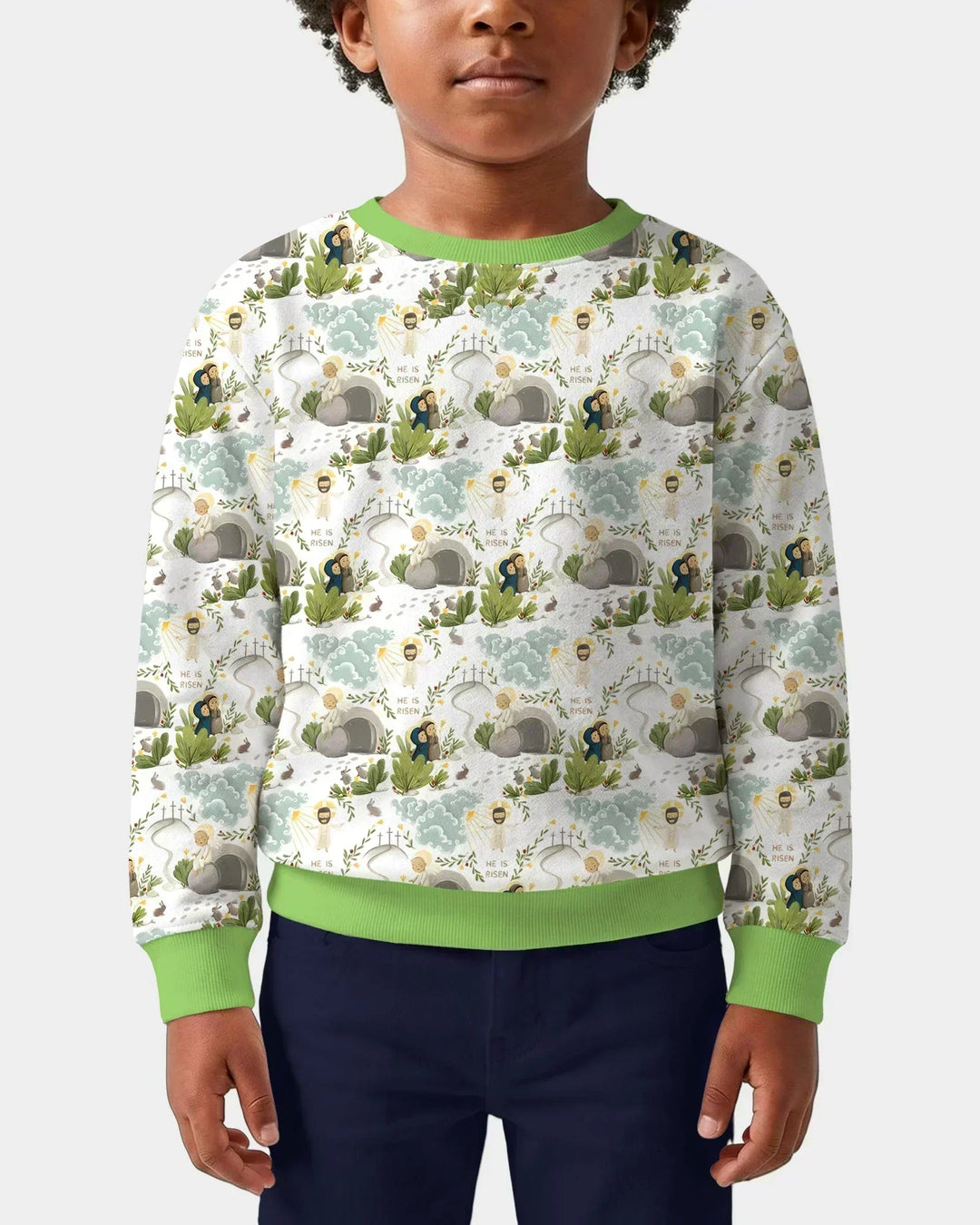 Matthew 28:1–8 He Is Risen Bamboo Crewneck Sweatshirt