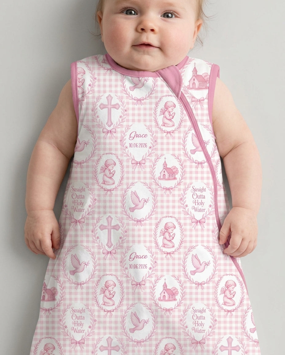 Custom Name Baptism Straight Outta Holy Water Bamboo Sleep Bag