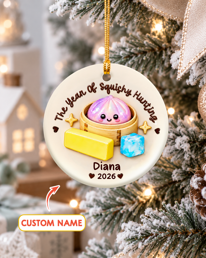 Squishy Dumpling - Personalized Ceramic Ornament