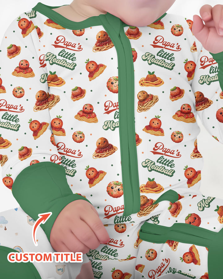 Custom Name Little Meatball Bamboo Convertible Zippy