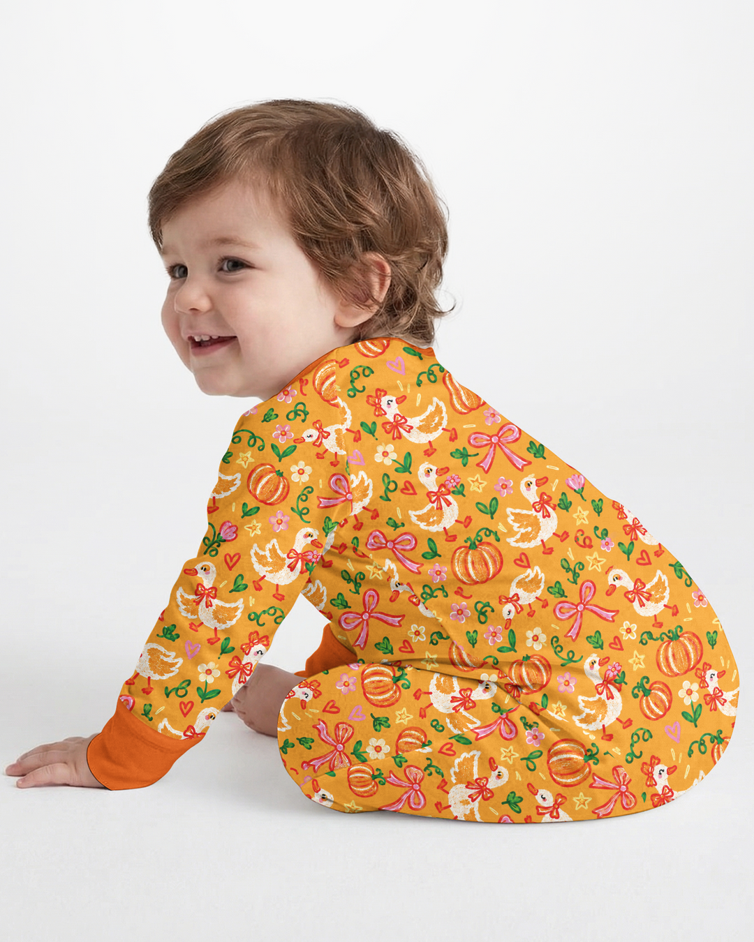 Cute Duck Pumpkin Fall Bamboo Convertible Zippy