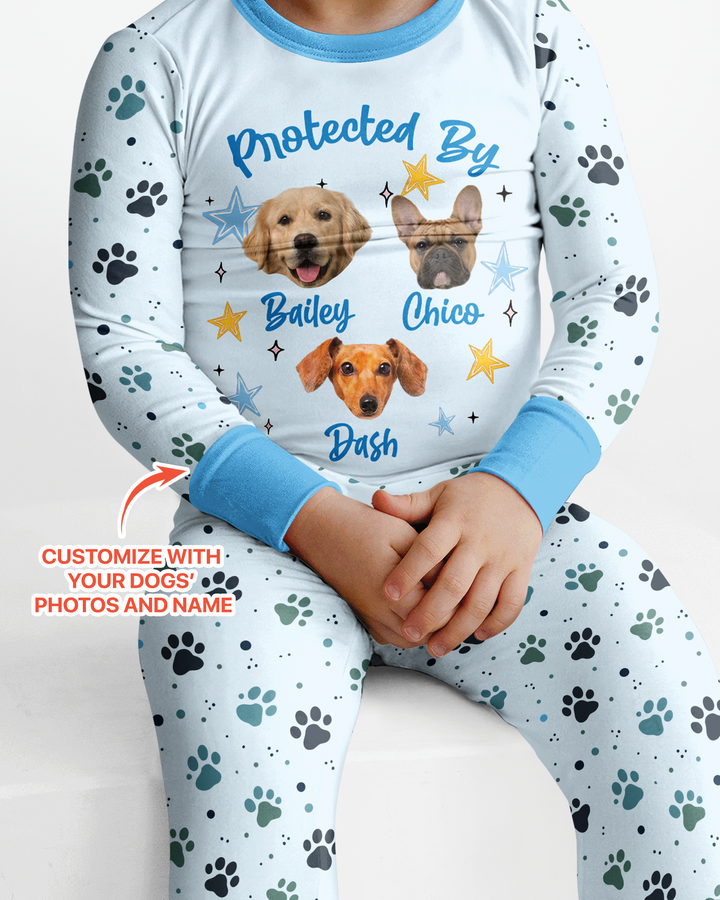 Cute Pet Photo Bamboo Two Piece Long Sleeve Pajama Set