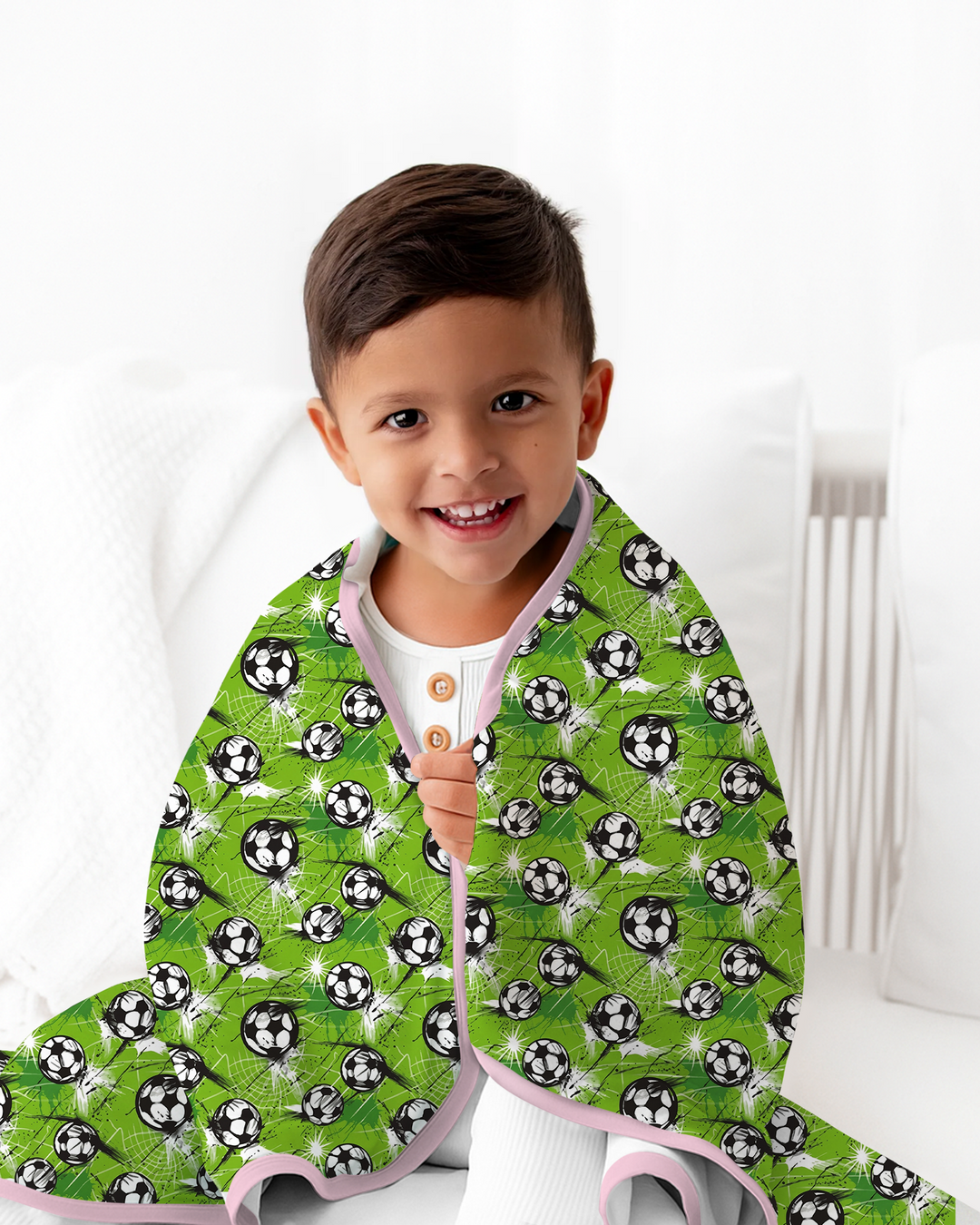 Green Soccer Energy Bamboo Blanket