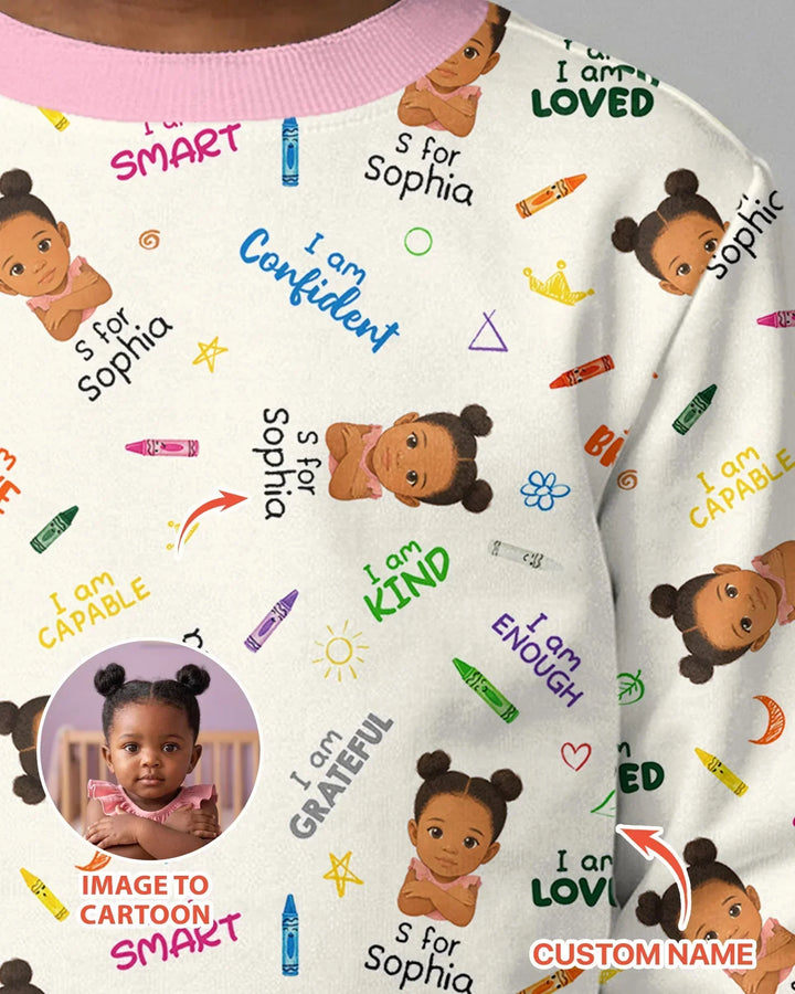 Kids Affirmations Custom  Bamboo Crewneck Sweatshirt