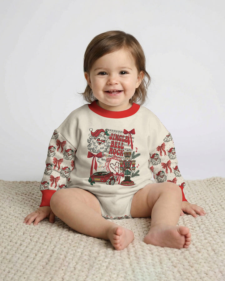 Retro Christmas Jingle Bell Rock Bamboo Bubble Romper