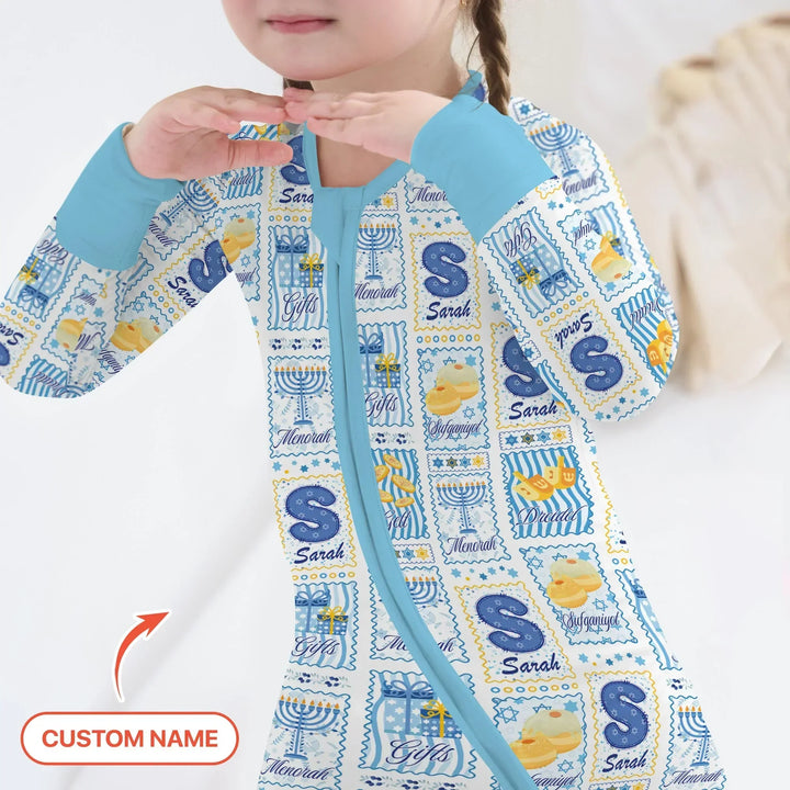 Light of Hanukkah Custom Name Bamboo Convertible Zippy