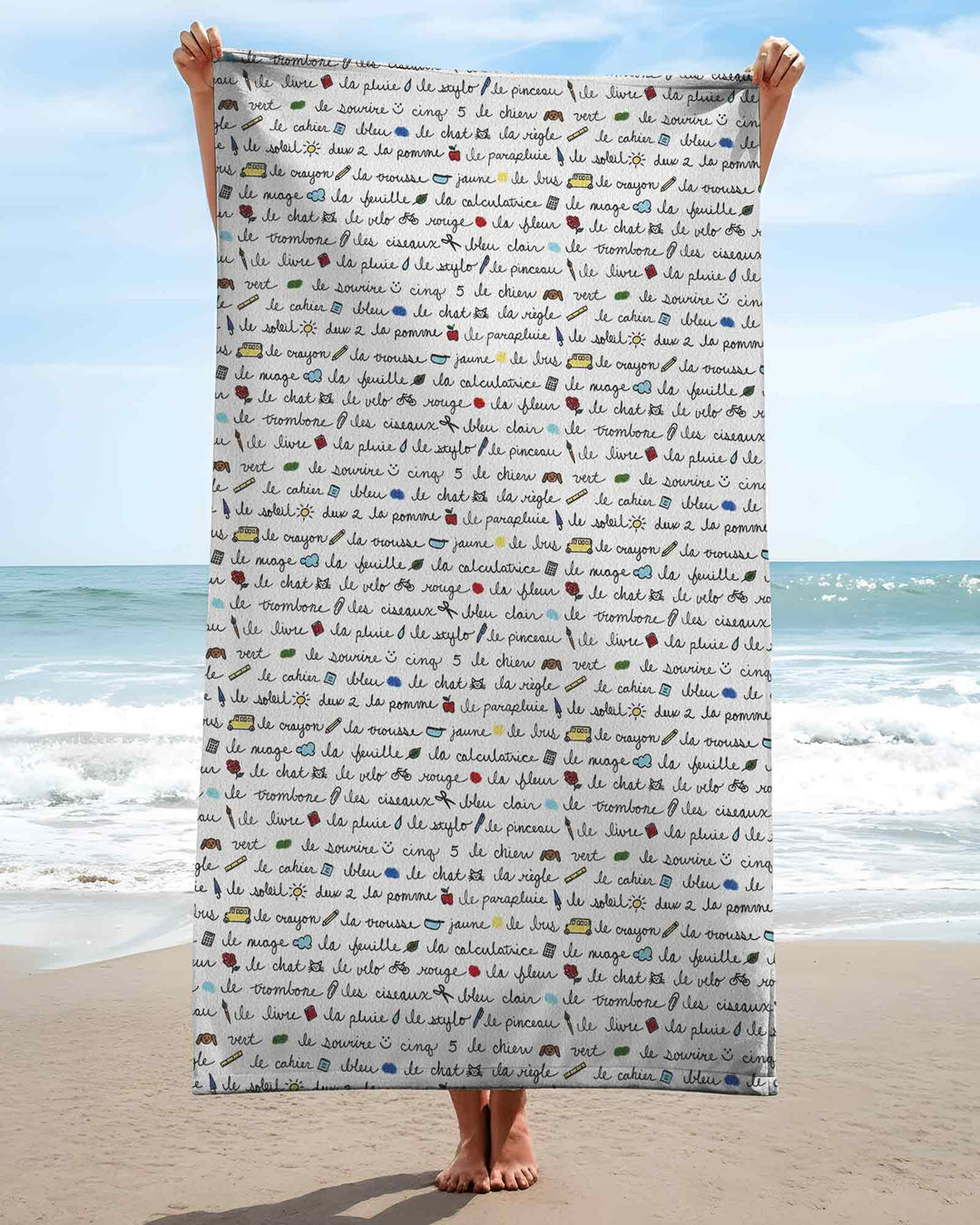 French Classroom Notes Bamboo Beach Towel