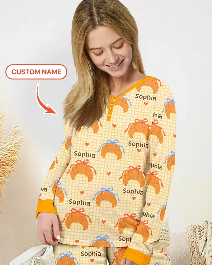 Breakfast Love Family Matching Bamboo Women Pajama Set
