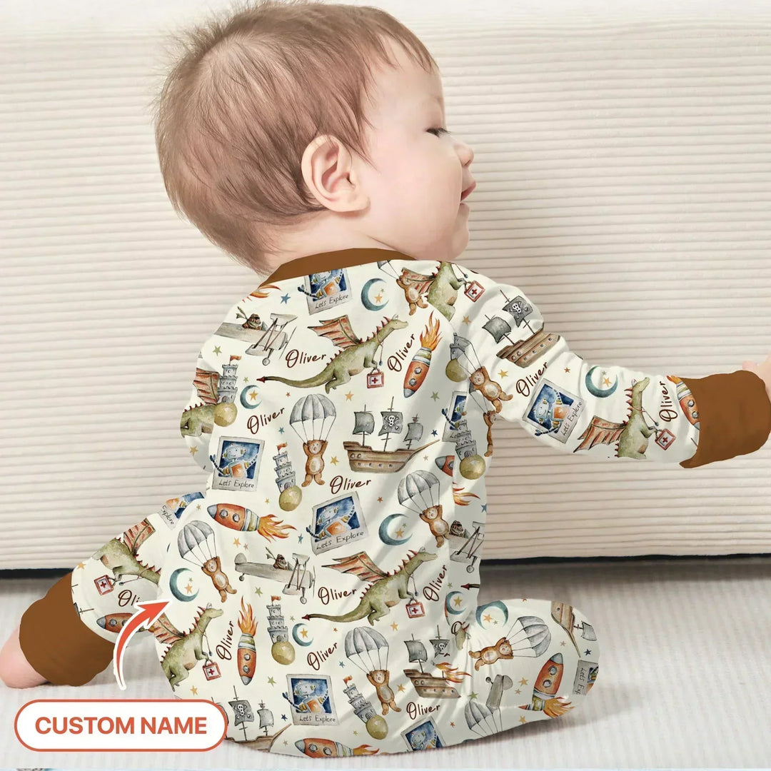 Adventure Dreams Custom Name Bamboo Convertible Zippy