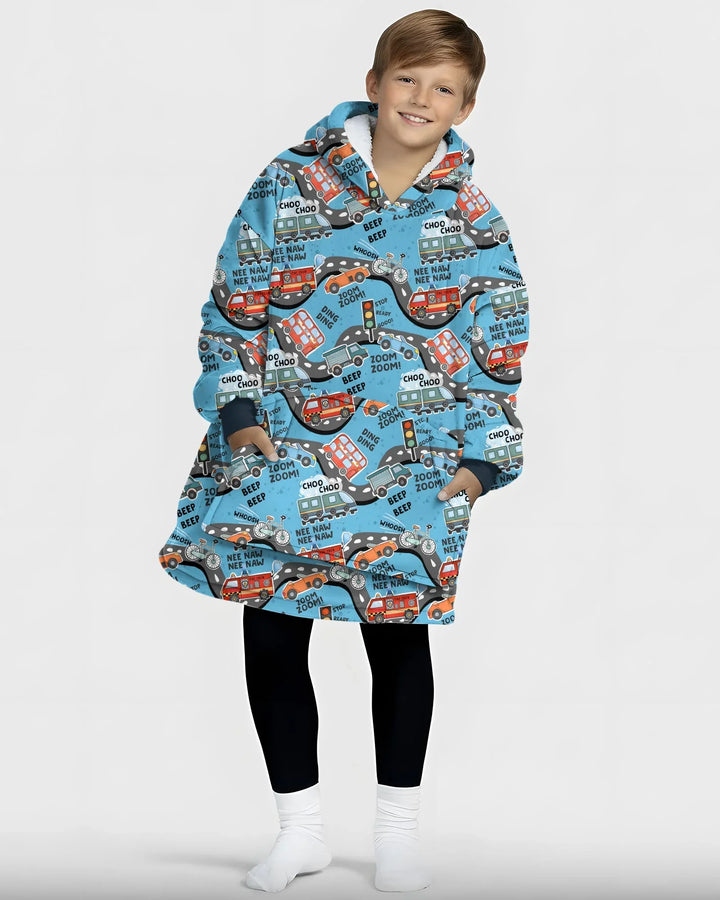 Zoom Zoom Beep Beep Bamboo Blanket Hoodie