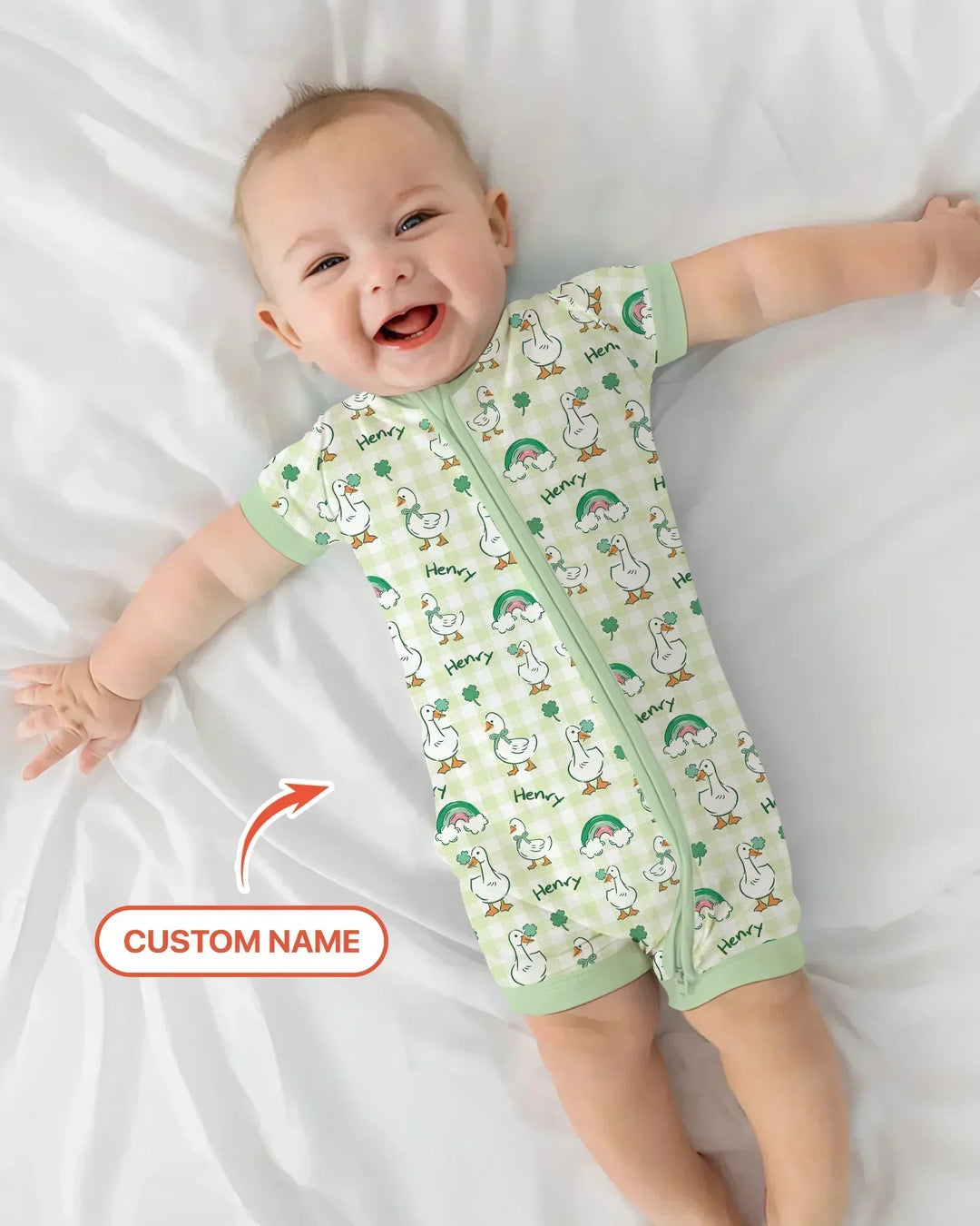 Custom Name Lucky Ducks Bamboo Shorty Zippy