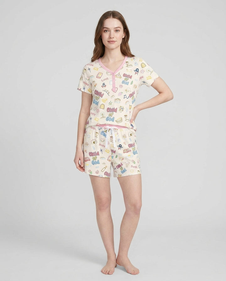 A Child Of God Family Matching Bamboo Women Short Sleeve Short Pajama Set