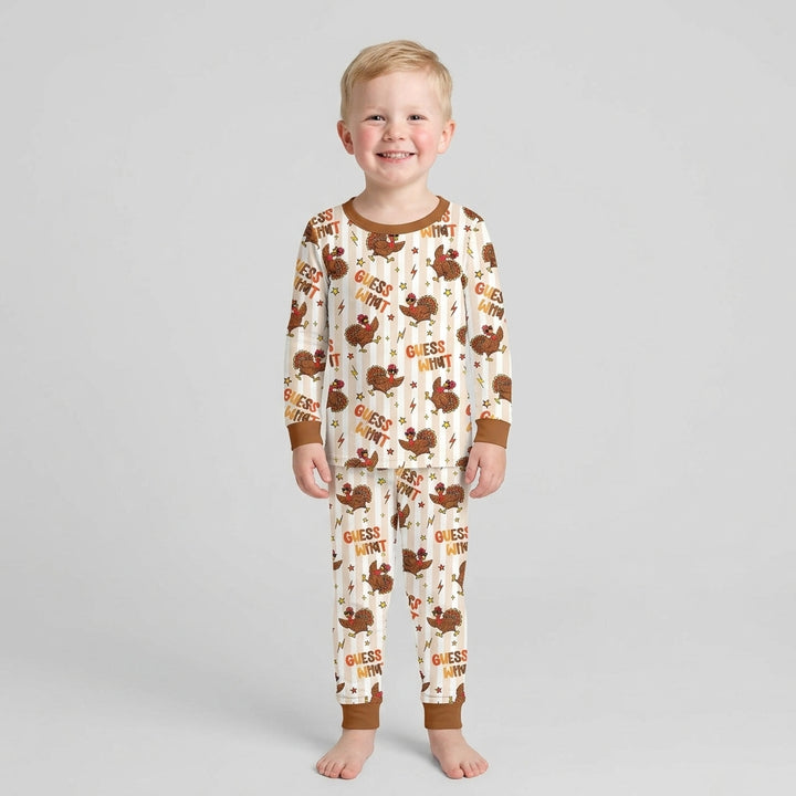 Guess What Turkey Butt Bamboo Two Piece Long Sleeve Pajama Set
