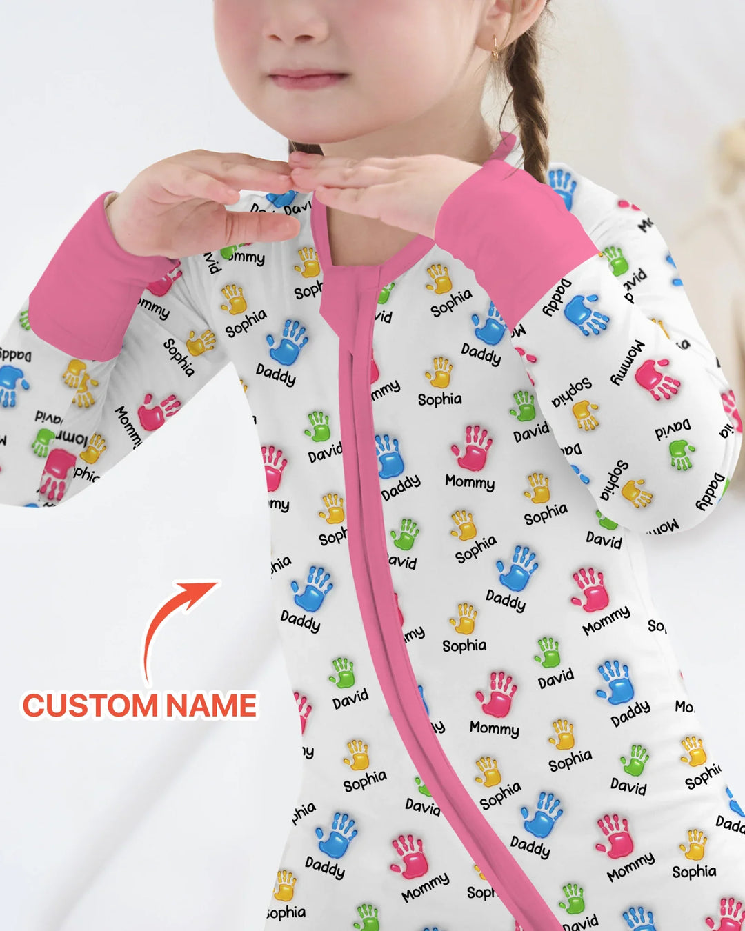 First Mother Day - Handprints Bamboo Convertible Zippy