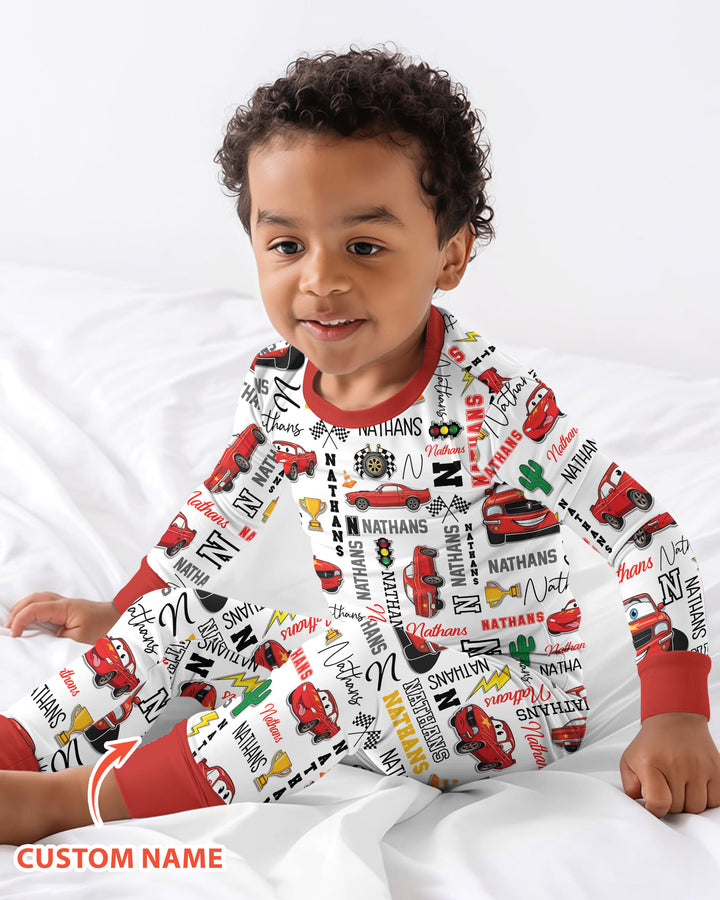 Fast Car Bamboo Two Piece Long Sleeve Pajama Set