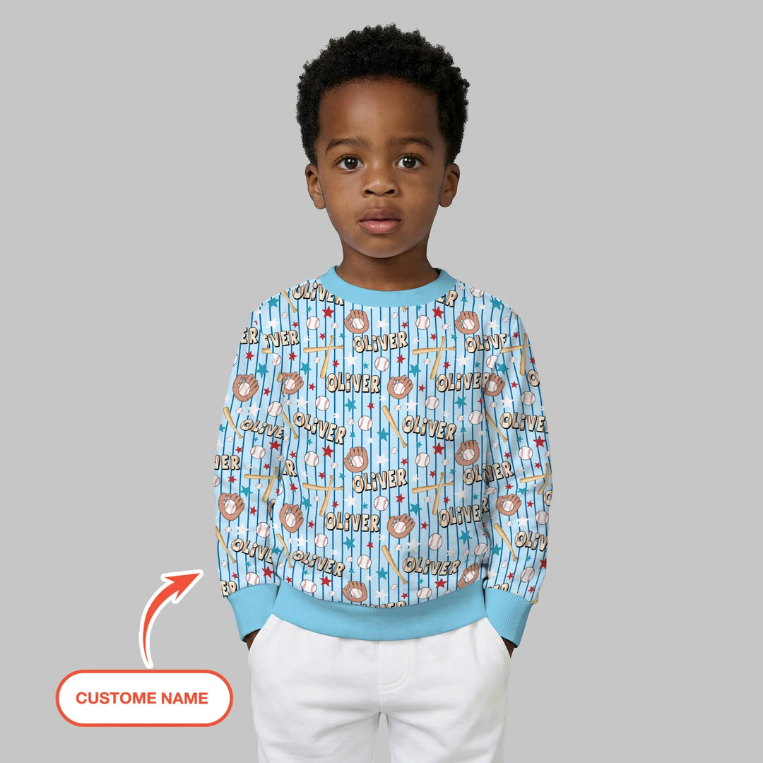 Custom name Little Baller Bamboo Crewneck Sweatshirt
