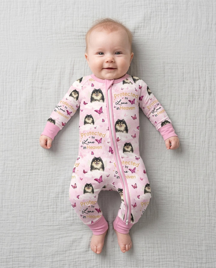 Custom Pet Photo Protected By Heaven Family Matching Bamboo Convertible Zippy