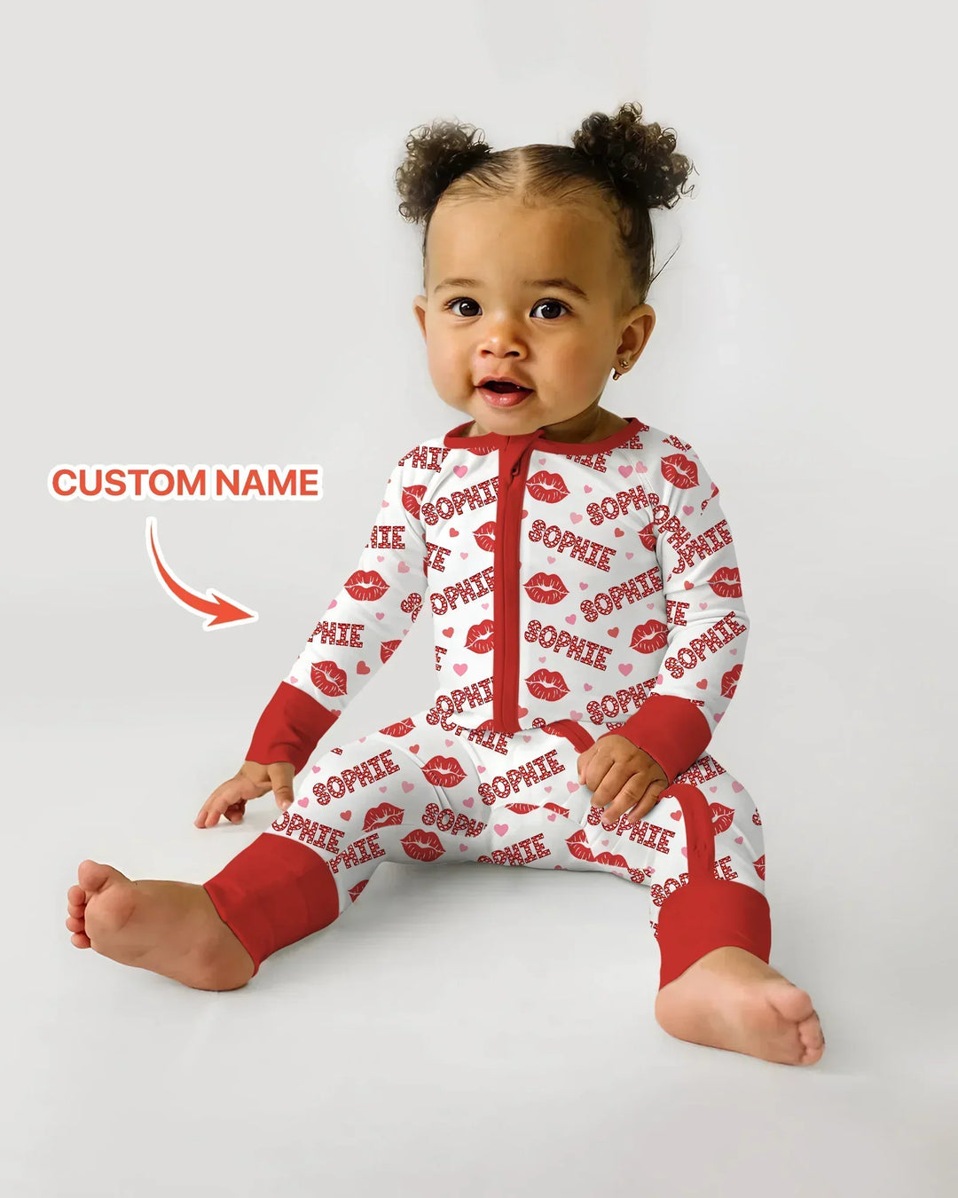 Custom Name Valentine Kiss Bamboo Convertible Zippy