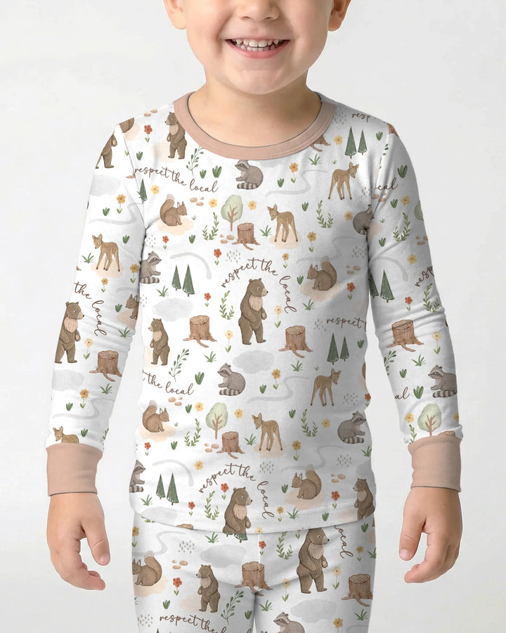 Respect The Local Bamboo Two Piece Long Sleeve Pajama Set