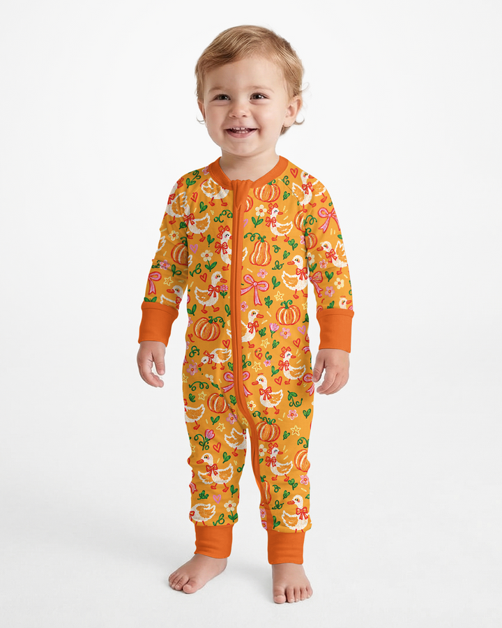Cute Duck Pumpkin Fall Bamboo Convertible Zippy