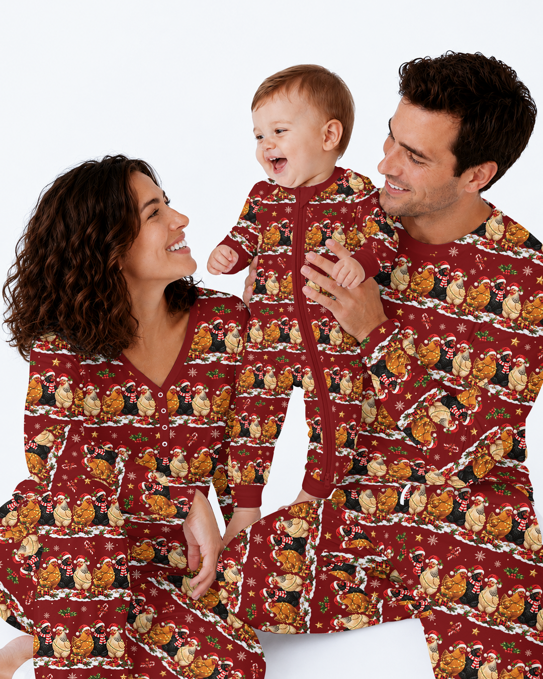 Farm Chicken Christmas Bamboo Men's Pajama Set