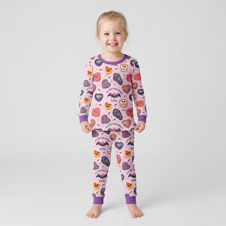 Halloween Is My Birthday Custom Name Bamboo Two Piece Long Sleeve Pajama Set