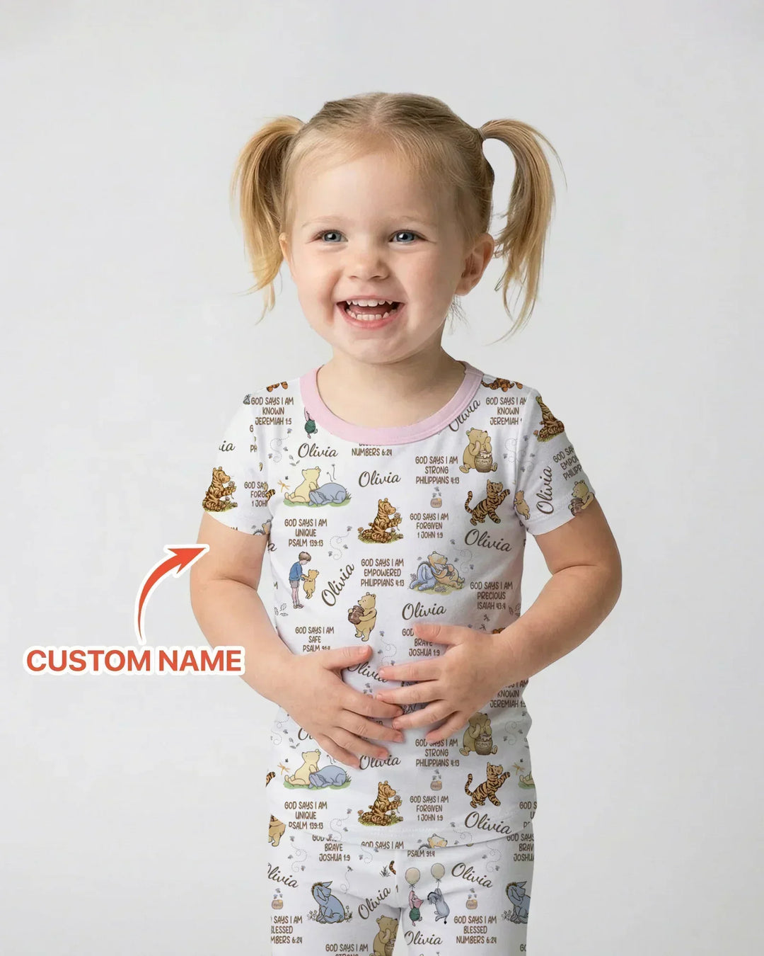 Custom Name God Says I Am Classic Bear Bamboo Two Piece Long Sleeve Pajama Set