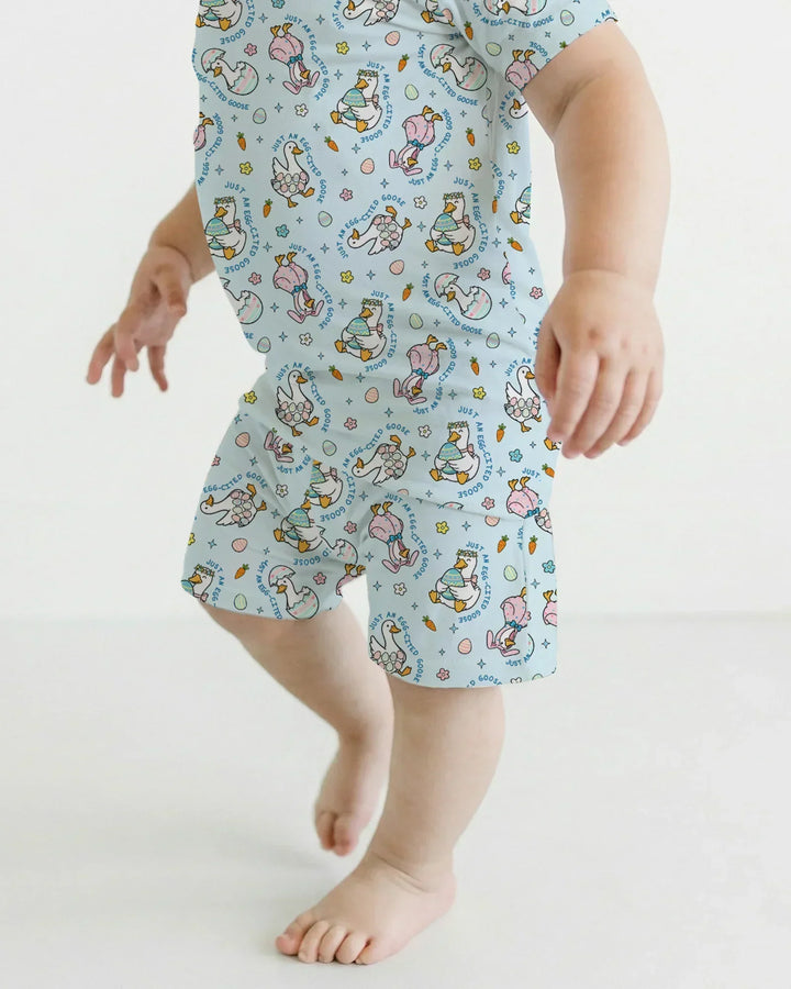 Easter Silly Goose Bamboo Two Piece Short Sleeve Shorts Pajama Set